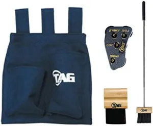 Baseball Umpire Bag Set with Blue Bag, 4-Function Umpire Indicator, Umpire Brush and Telescopic Umpire Brush