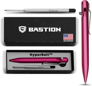BASTION® Luxury Bolt Action Pen, Durable Professional Ballpoint Pen with Fine Tip, EDC Pen, Ink Refillable Pen for Birthday Gift, Travel Pen for School and Work