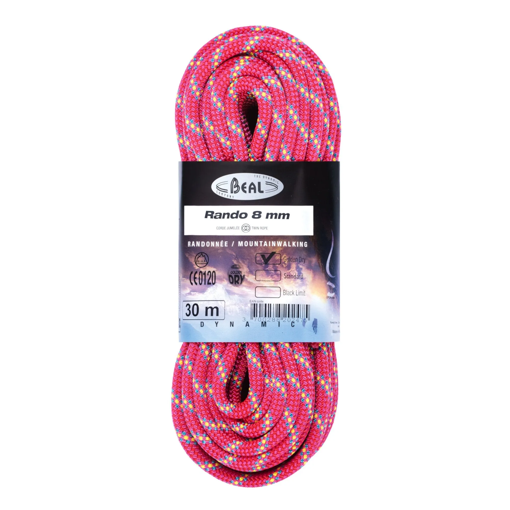 Beal Rando Walking Rope (Golden Dry) 8mm x 30m