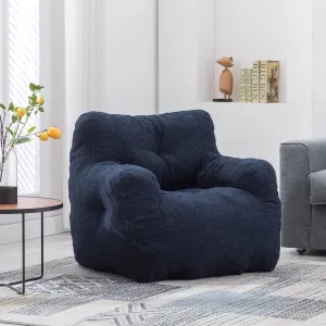 Bean Bag Chairs with Armrest,Soft Memory Foam Filler,Tufted Fabric Material Giant Lazy Sofa,Lounger Floor Chair for Adult,for Living Room,Bedroom (Blue)