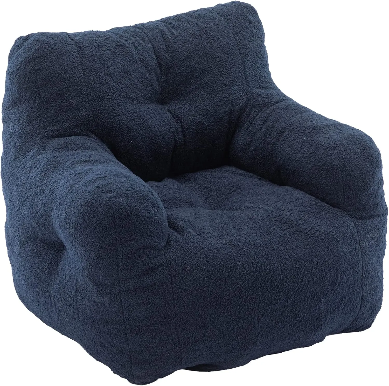 Bean Bag Chairs with Armrest,Soft Memory Foam Filler,Tufted Fabric Material Giant Lazy Sofa,Lounger Floor Chair for Adult,for Living Room,Bedroom (Blue)
