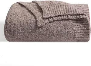 bearberry Super Soft Fluffy Throw Blanket Lightweight Cozy Warm Throw Blankets for Couch Bed Sofa All Season (Rose Taupe, 50”x60”)
