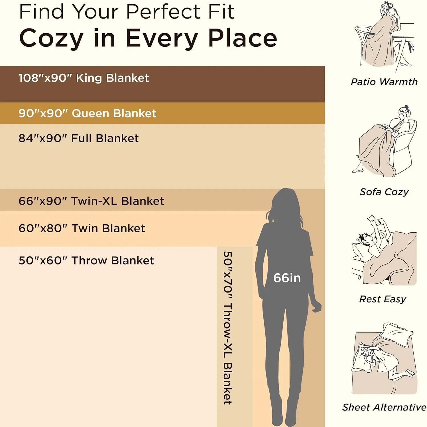 Bedsure Queen Blanket for Bed - Super Soft, Cozy Blankets for Women, Cute Fleece Gifts for Girls, Off White, 90x90 Inches