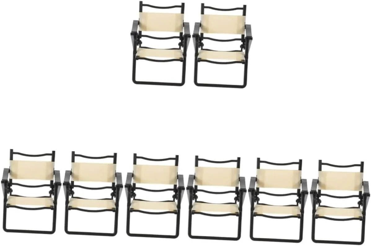 BESPORTBLE 2sets Stylish Miniature Beach Chair Micro Landscape Decor Prop for Dollhouse 2pcs*2
