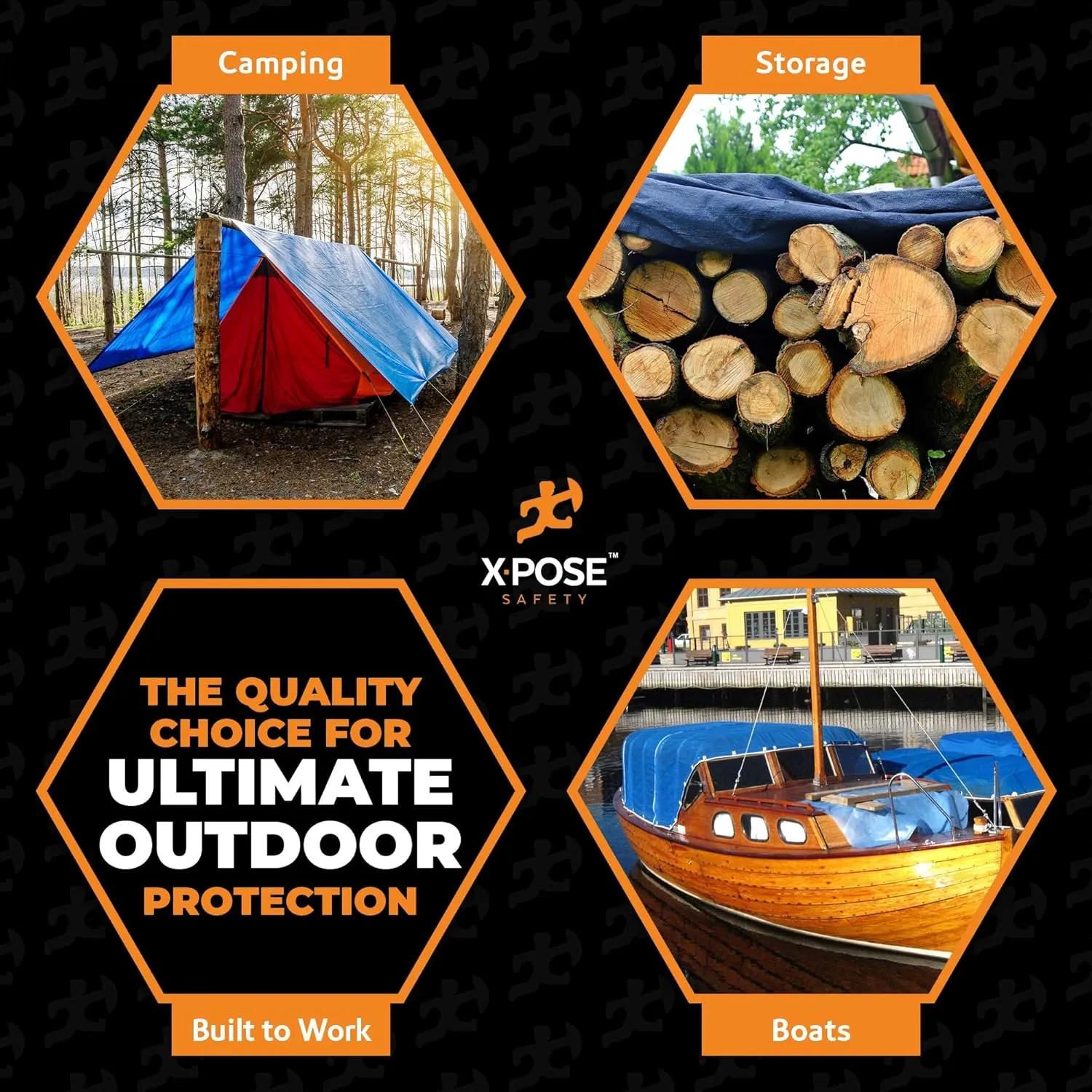 Better Blue Poly Tarp 15' x 20' - Multipurpose Protective Cover - Lightweight, Durable, Waterproof, Weather Proof - 5 Mil Thick Polyethylene - by Xpose Safety