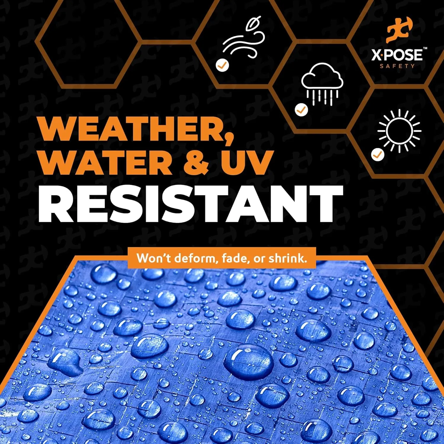 Better Blue Poly Tarp 15' x 20' - Multipurpose Protective Cover - Lightweight, Durable, Waterproof, Weather Proof - 5 Mil Thick Polyethylene - by Xpose Safety