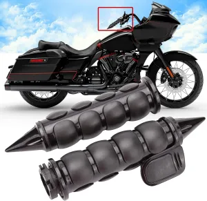 Black 1" Motorcycle Handlebar Hand Grips w/Throttle Compatible with Sportster 883 Street Bike Dirt Bike Cruiser and Chopper (Black)
