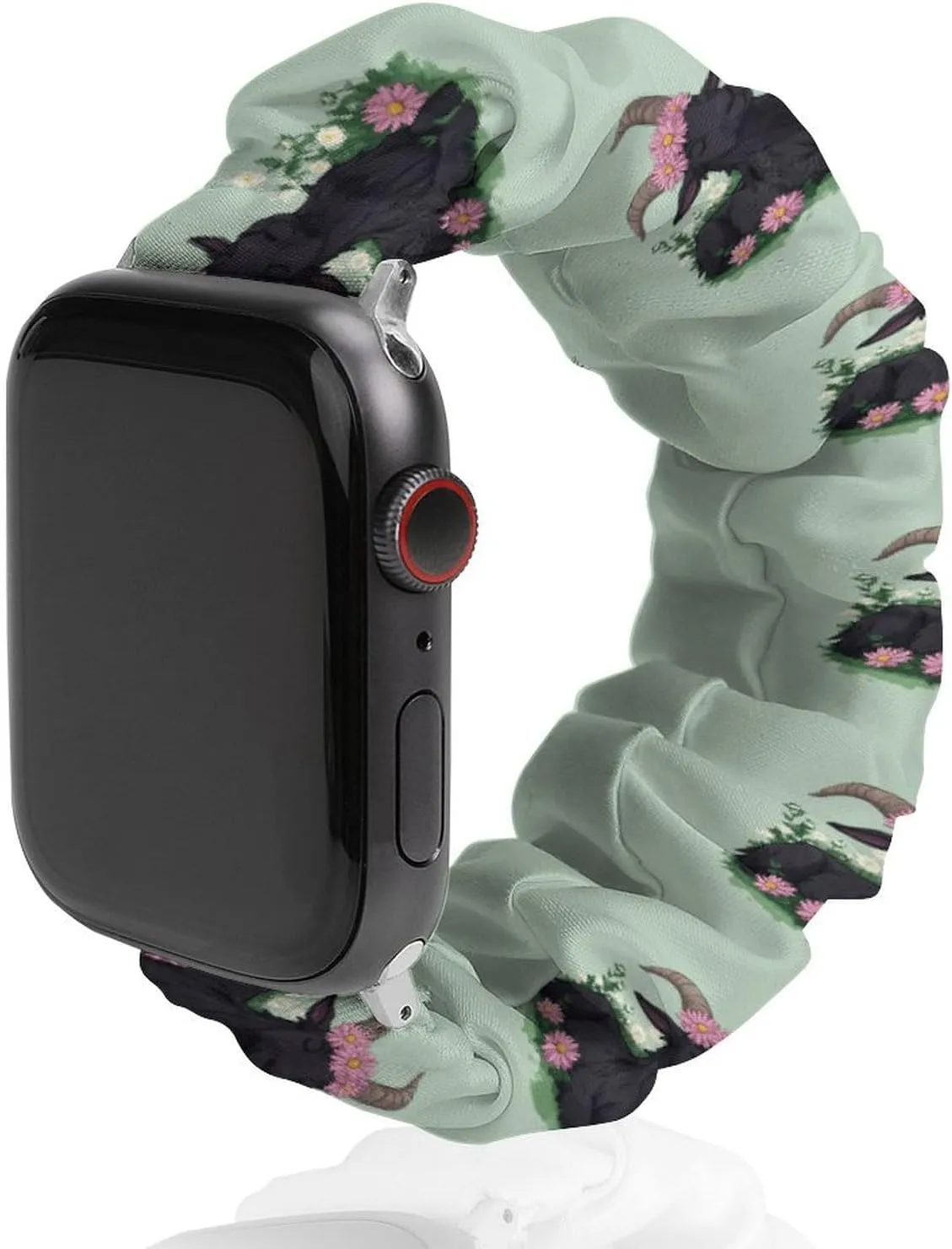 Black Goat Daisy Wreath Fashion Watch Strap Scrunchies Wristbands Compatible With IWatch Series