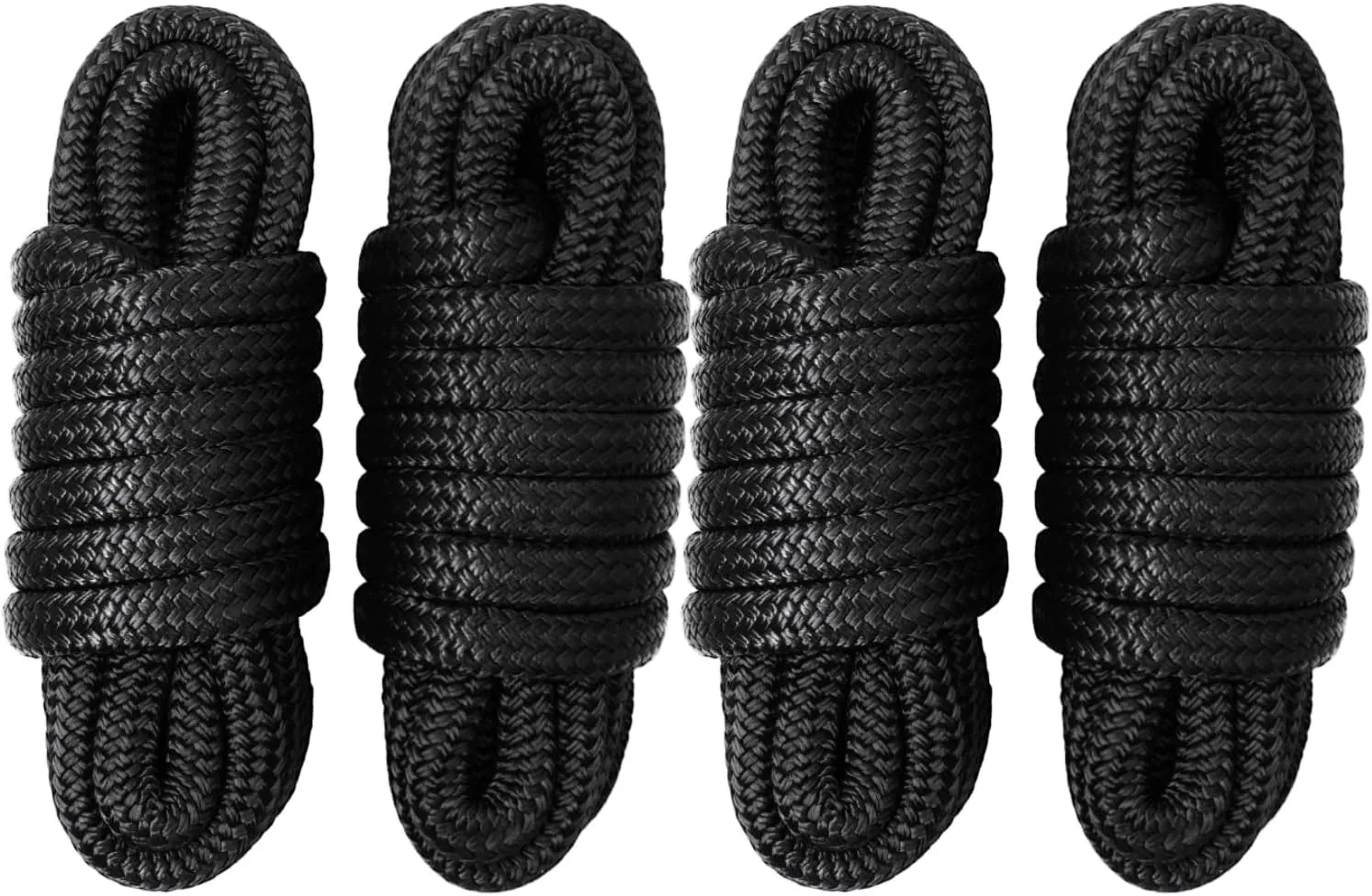 Boat Dock Lines & Ropes for Docking, 4 Pack 5/8" x 20ft Marine- Grade Double Braided Nylon Dock Line, Pre-Spliced with a 12" Eyelet, for Kayak Pontoon Boats Boat Dock Accessories
