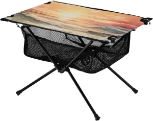 Bolaz Outdoor Folding Portable Picnic Camping Table-Sea Wave2,Storage Mesh for Camping Gear Accessories, Hiking, Mountaineering, Outdoor Travel