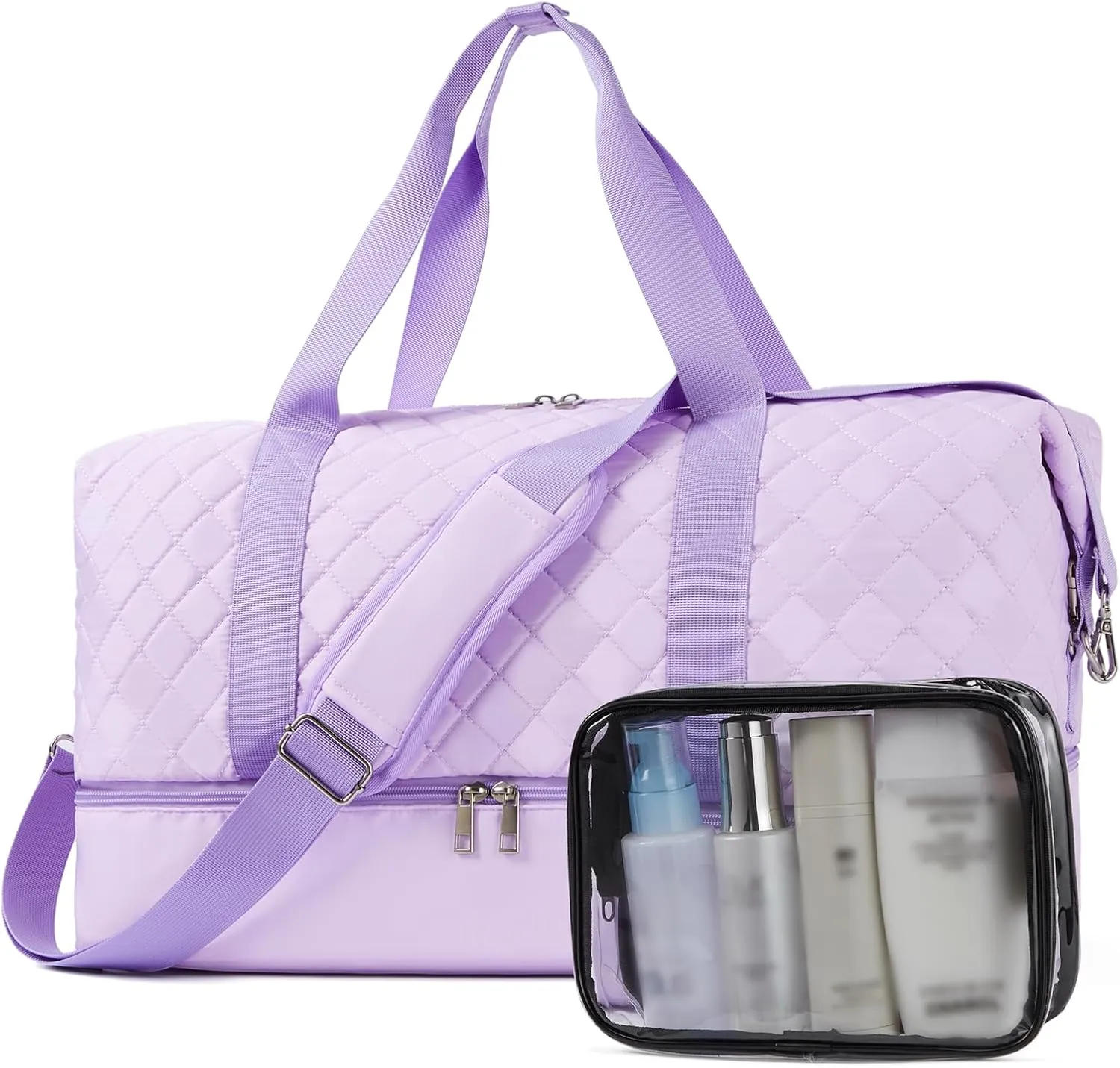 BOSTANTEN Large Duffle Bag for Travel Weekender Bags for Women Gym Bag with Shoe Compartment Waterproof Duffel Bag with Trolley Sleeve Mummy Hospital Bag