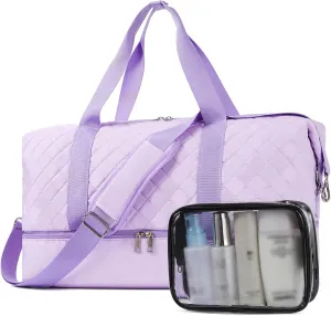BOSTANTEN Large Duffle Bag for Travel Weekender Bags for Women Gym Bag with Shoe Compartment Waterproof Duffel Bag with Trolley Sleeve Mummy Hospital Bag