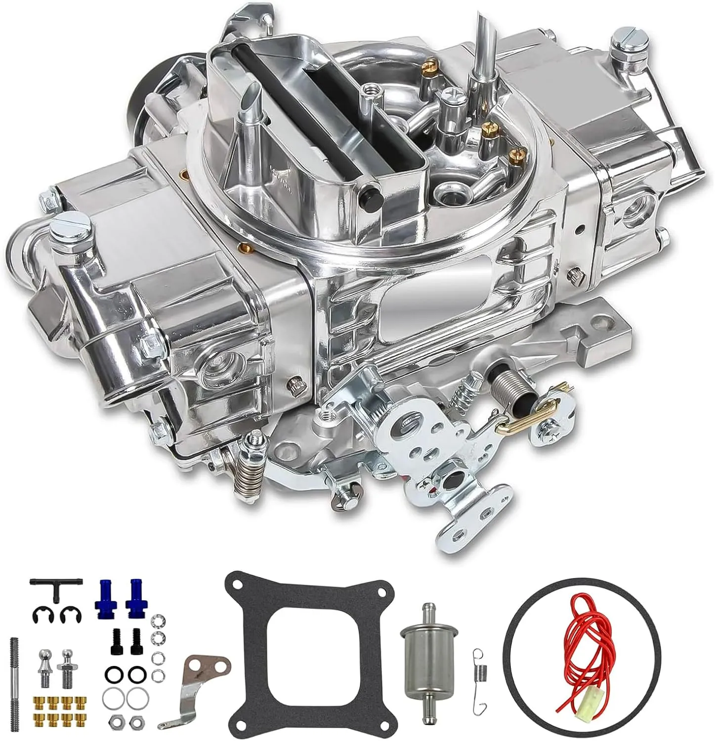 BR-67255 Carburetor 650 CFM 4 Barrel 4150 Model Carburetor Compatible with Holley Quick Fuel Brawler Diecast Carburetors with Mechanical Secondaries Electric Choke