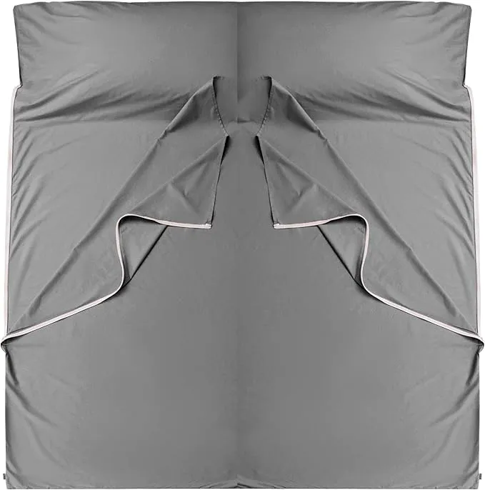 Brand - GANNAFEE Cotton Sleeping Bag Liner with Zipper - 100% Cotton Travel Sheet Sleep Sack Adult - Travel Sleeping Bag for Hotels Camping Hiking