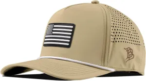 Branded Bills Vintage Old Glory PVC Curved 5 Panel Rope Hat, Fits 7-7 7/8, Adjustable Snapback | Lightweight, Comfort Stretch