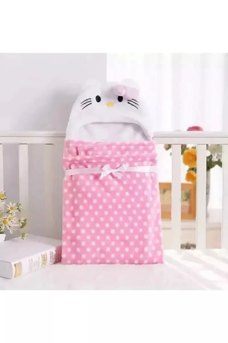 Brandonn Baby Towel cum Wrapper- Dott Kitty