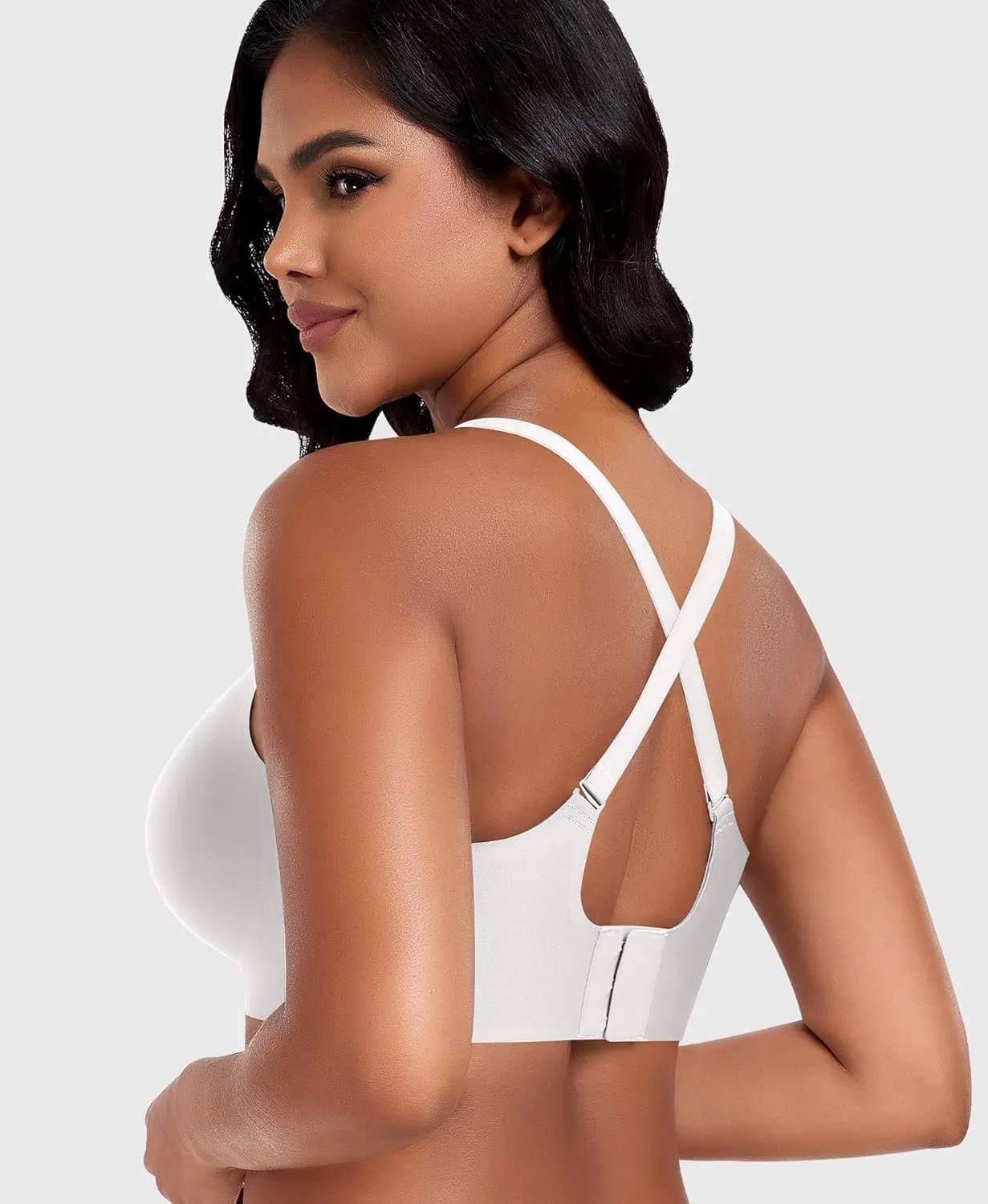 Bras for Women Wireless V Neck Push Up Seamless No Underwire Comfortable Plus Size Everyday Bra Bralettes with Extender