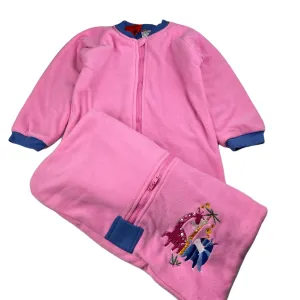 Bright Bots cotton lined fleece travel sleeping bag, L: 82cm, size 2, Pre-loved