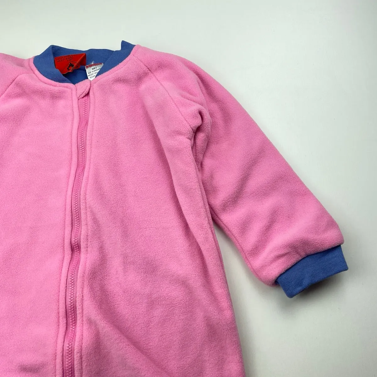 Bright Bots cotton lined fleece travel sleeping bag, L: 82cm, size 2, Pre-loved