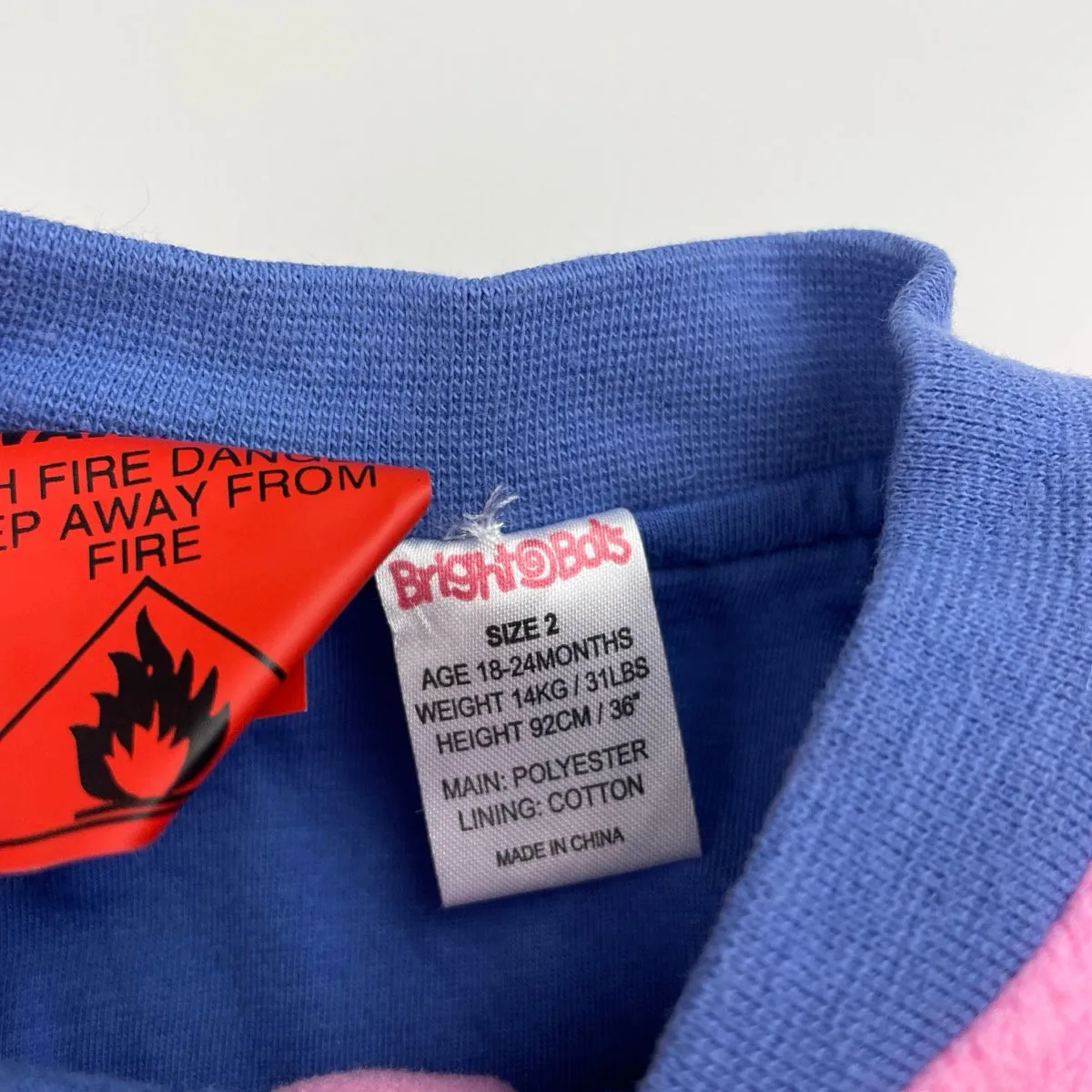 Bright Bots cotton lined fleece travel sleeping bag, L: 82cm, size 2, Pre-loved