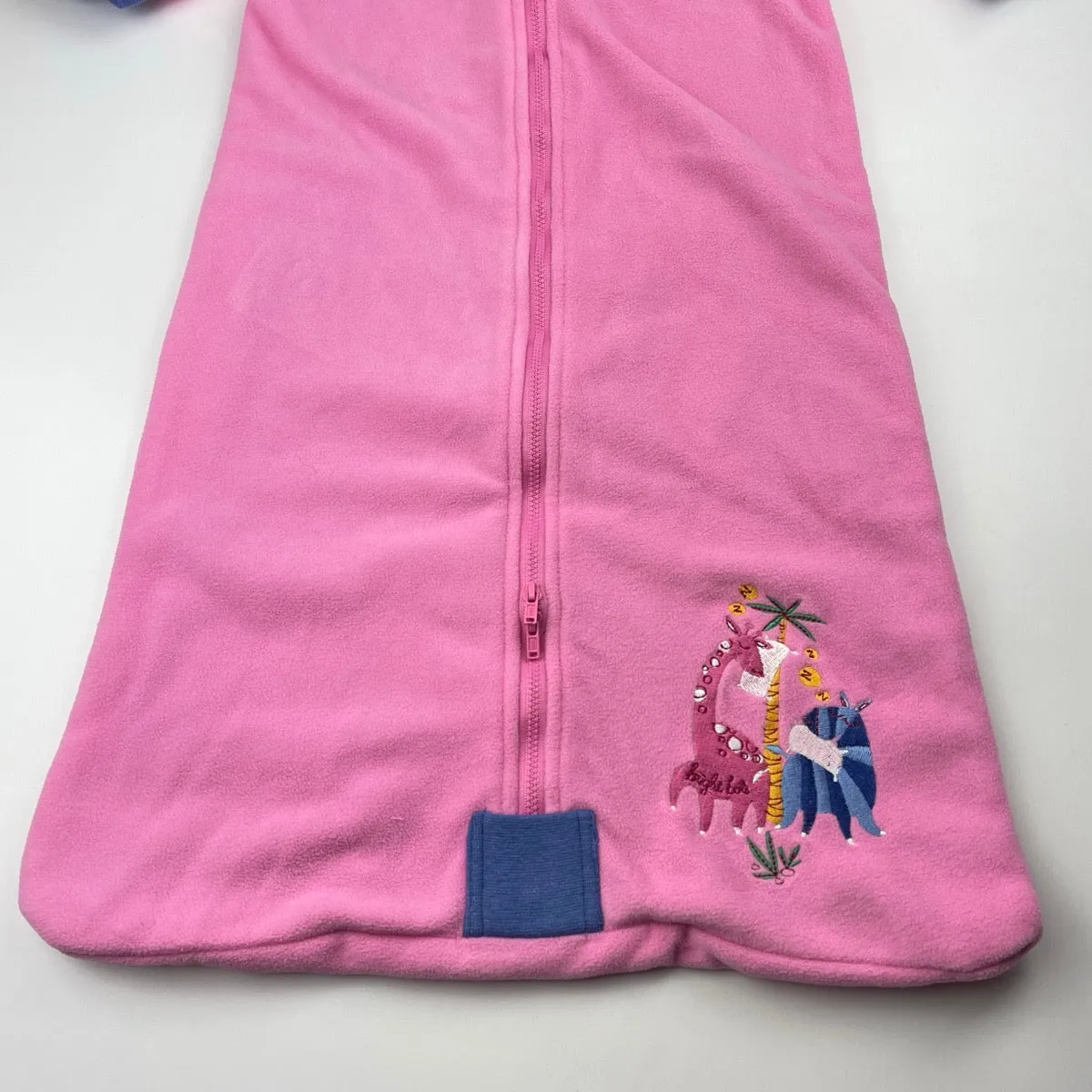 Bright Bots cotton lined fleece travel sleeping bag, L: 82cm, size 2, Pre-loved