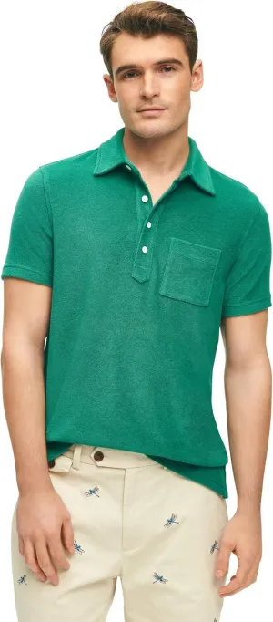 Brooks Brothers Men's Terry Cloth Crew Neck Short Sleeve Polo Shirt