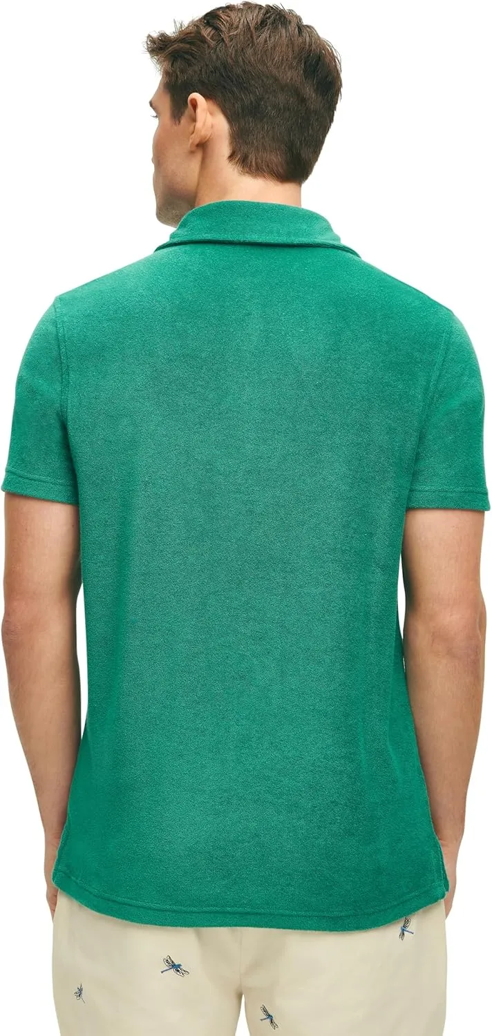 Brooks Brothers Men's Terry Cloth Crew Neck Short Sleeve Polo Shirt