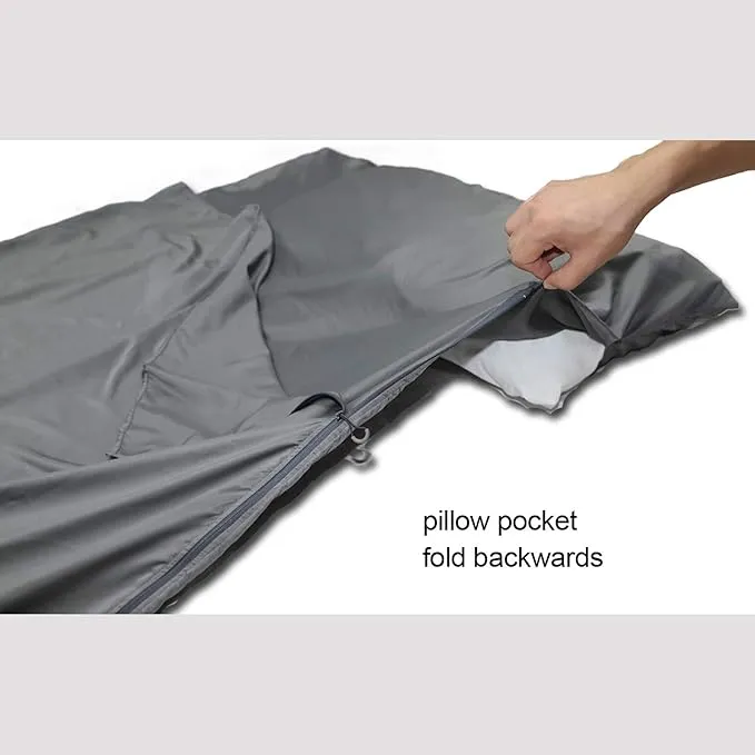 Browint Premium Sleeping Bag Liner with All Around Two-Way Zippers, 87"x41" Extra Wide Sleeping Sack for Hotel, Breathable Lightweight Travel Sheet, Multifunctional Bed Sheet for Camping, All Seasons