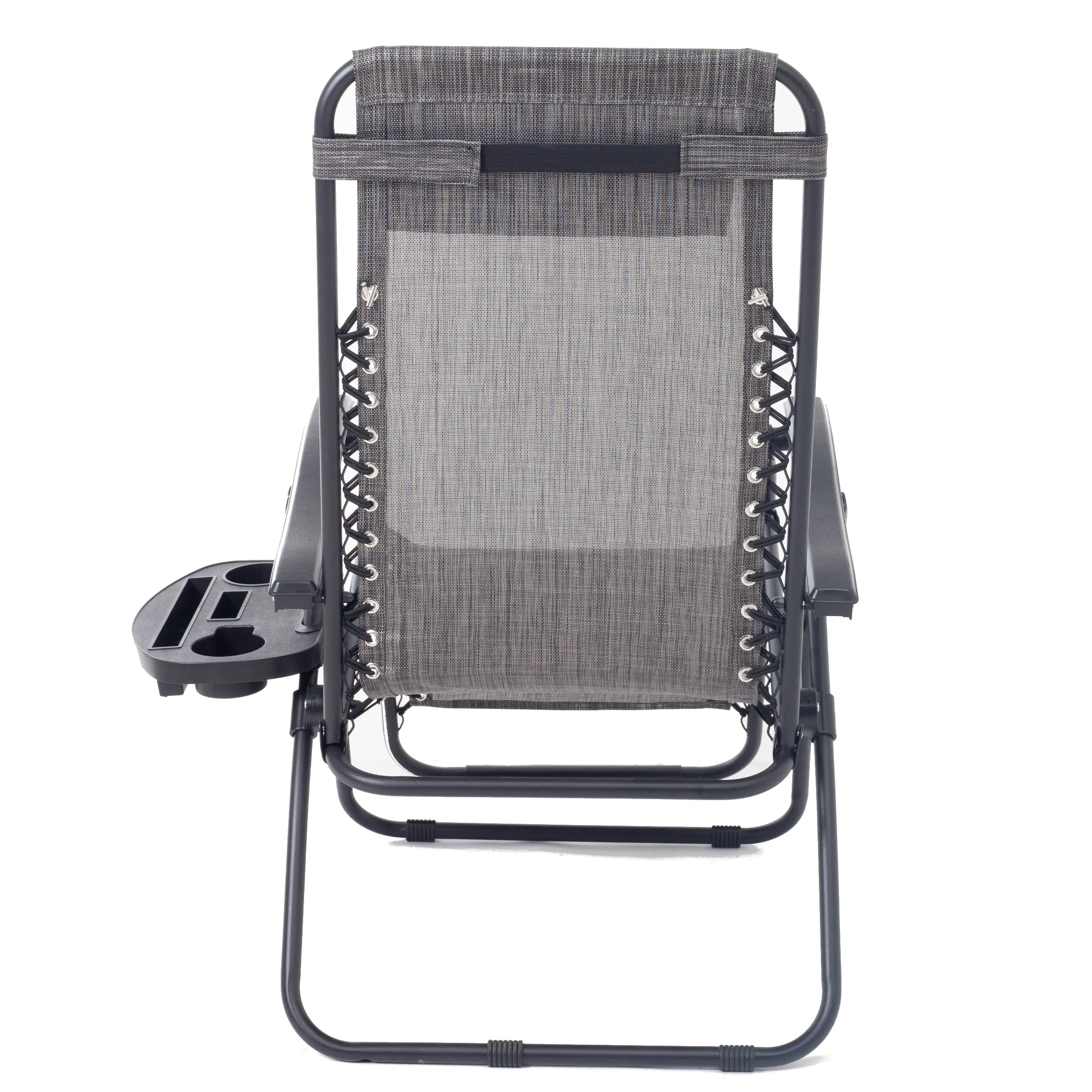 BTExpert Zero Gravity Chair Case Lounge Outdoor Patio Beach Yard Garden With Utility Tray Cup Holder Gray Set of 2