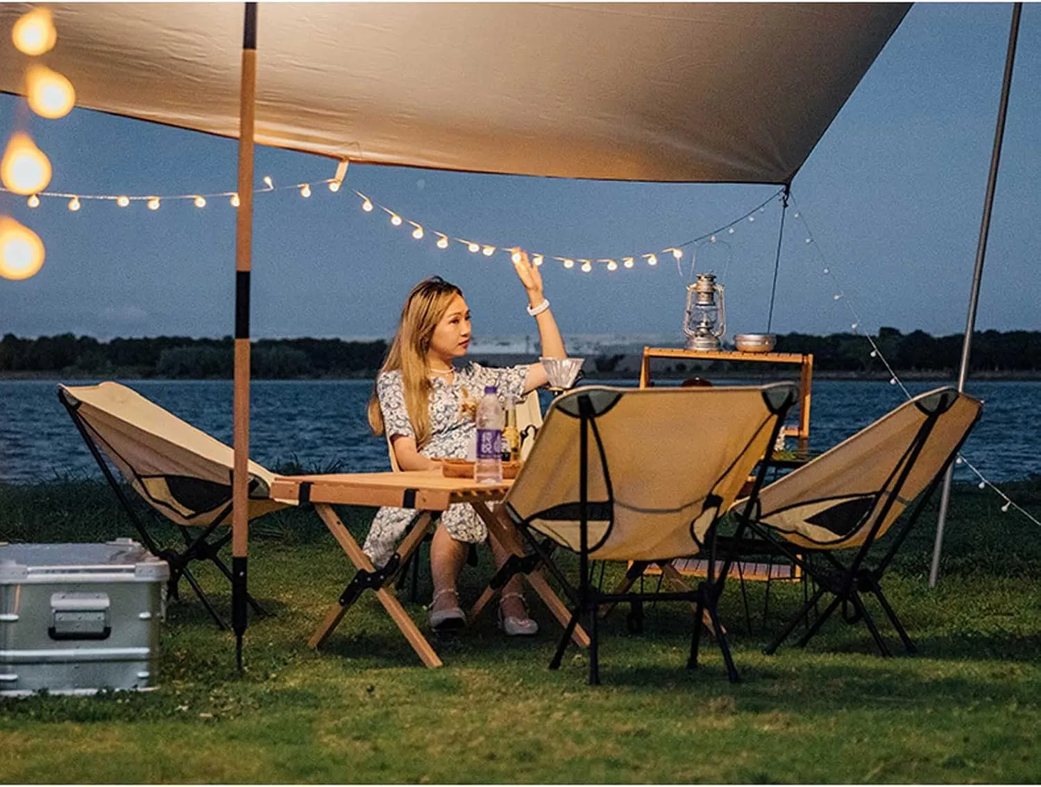 BTZHY Recliner Chair,2 Foldable Fishing Chairs,Portable Camping Chairs,Compact Lightweight Moon Chair,Outdoor Seat,for Picnics,Hiking,Garden.