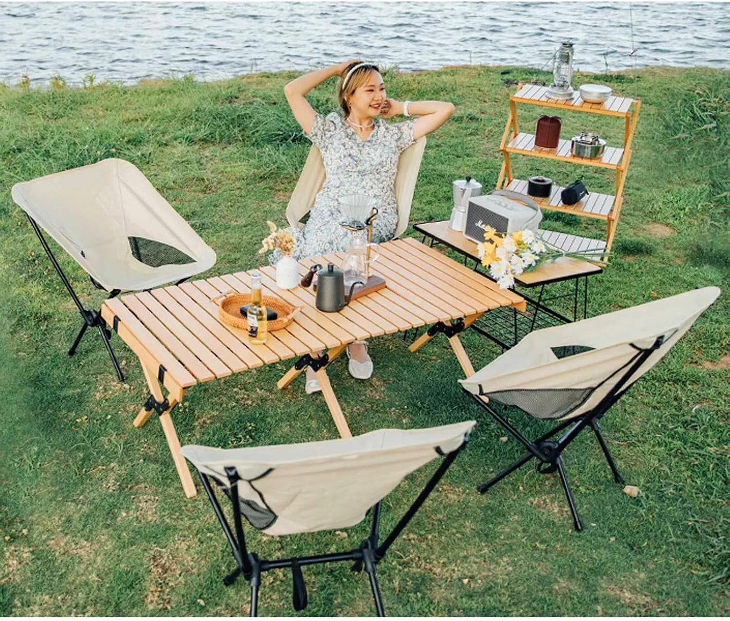BTZHY Recliner Chair,2 Foldable Fishing Chairs,Portable Camping Chairs,Compact Lightweight Moon Chair,Outdoor Seat,for Picnics,Hiking,Garden.
