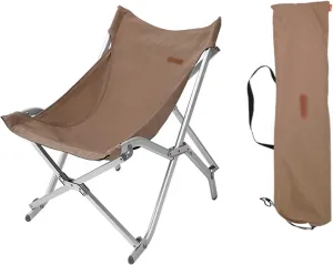 BTZHY Recliner Chair,Foldable Moon Chair with Backrest,Portable Fishing Chair,Outdoor Camping Seat,Aluminum Alloy Bracket,Green,Yellow,for Beach,Lawn,Picnic,Hiking.