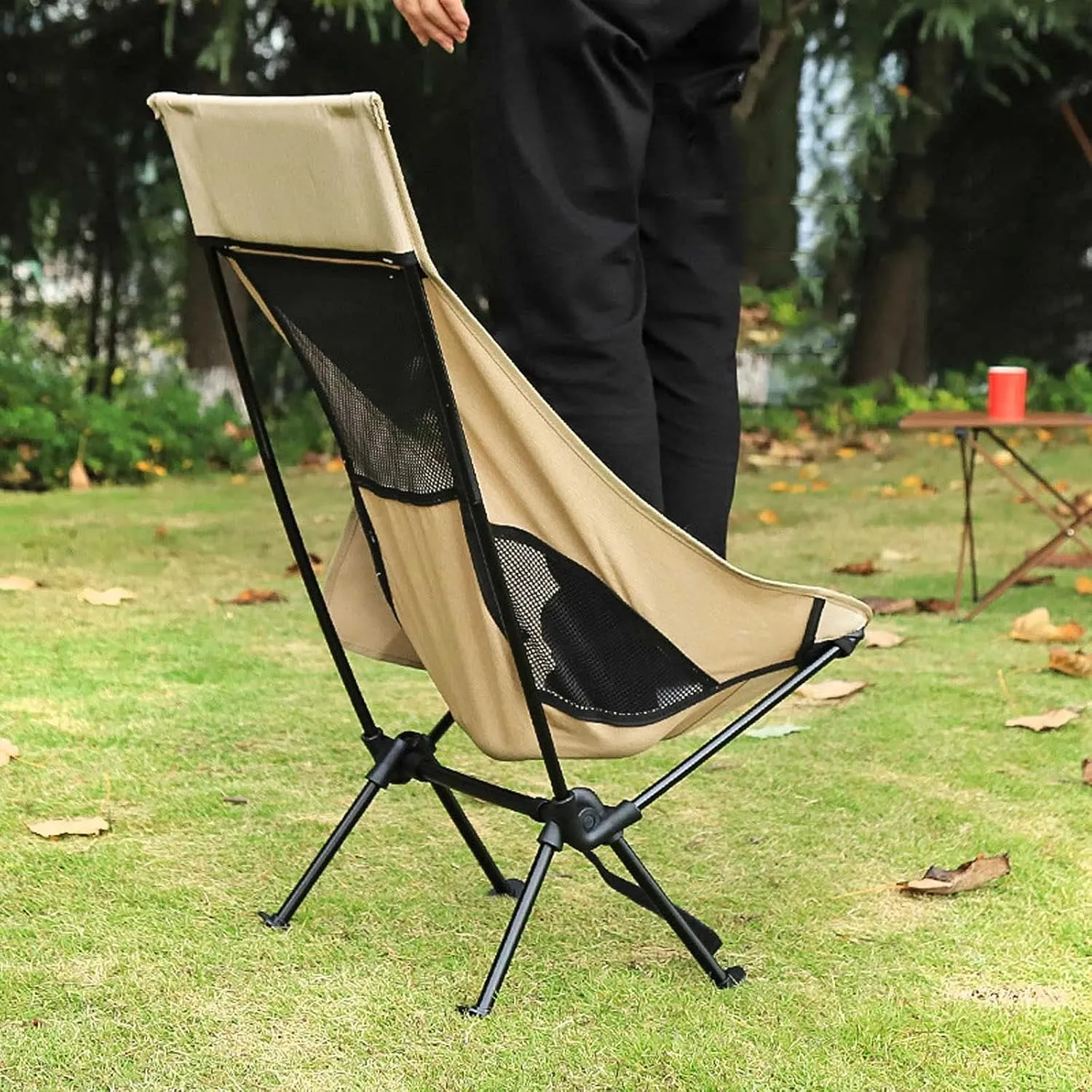 BTZHY Recliner Chair,Folding Portable Fishing Reclining,Outdoor Ultralight Moon Chair,Comfortable and Breathable,Durable,for Picnics,Hiking,Sketching.