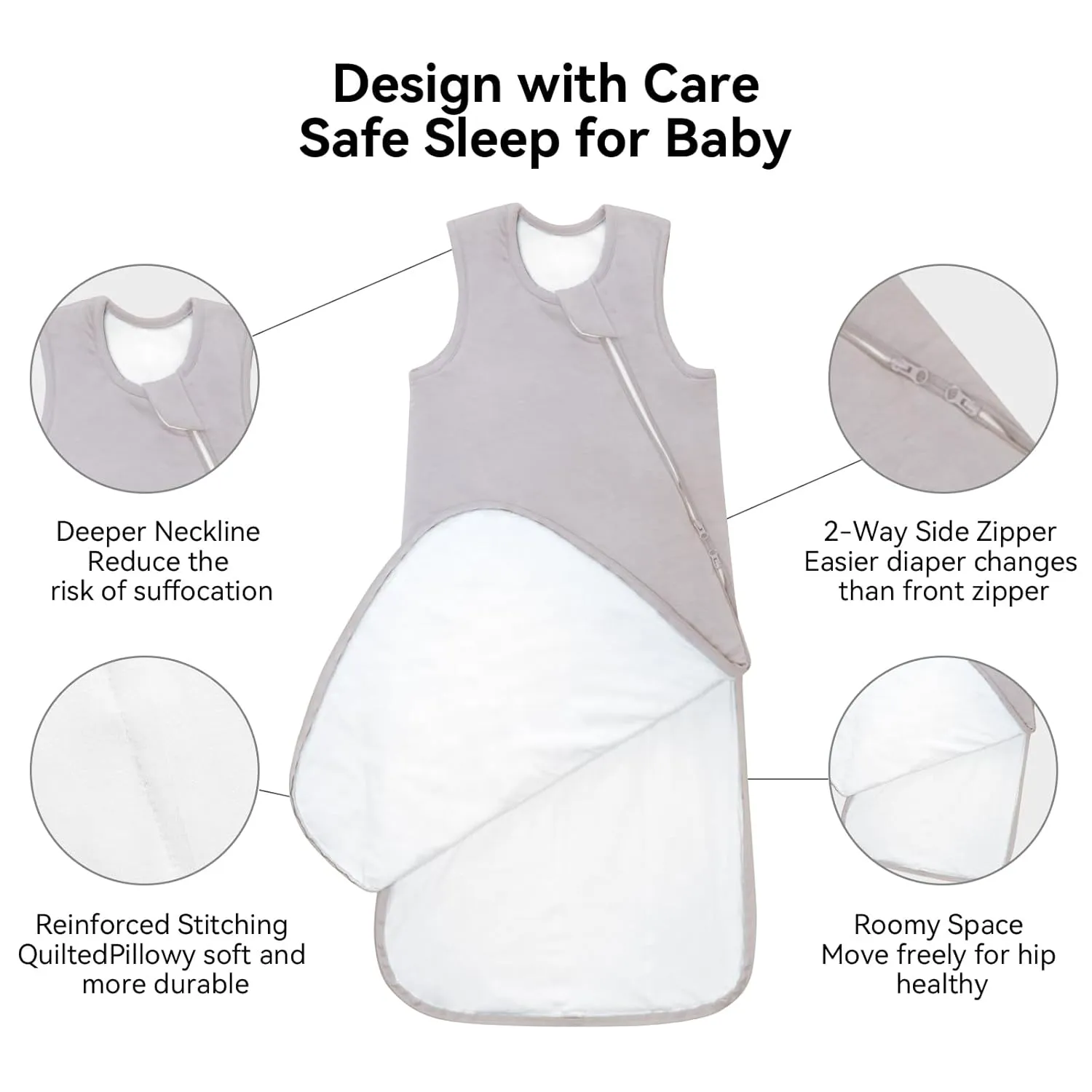 BubblePanda Baby Sleep Sack 24-36 Months 100% Cotton 0.5 Tog Toddler Sleeping Sack 2t-3t for Babies Unisex 2-Way Zipper 3t Baby Wearable Blanket Lightweight Thin