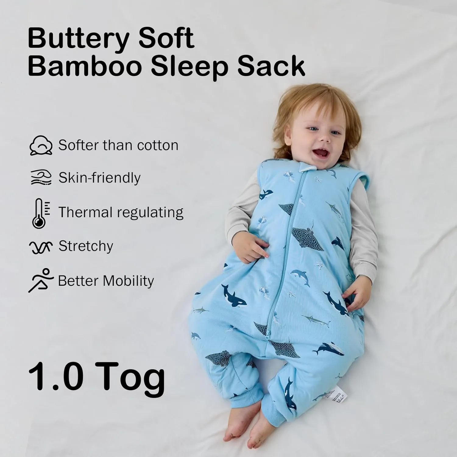 BubblePanda Rayon Made from Bamboo Toddler Sleep Sack with Feet 24-36 Months 1.0 Tog Ultra Soft Toddler Sleeping Sack 2t-3t Sleep Bag Walker Quilted Wearable Blanket with Legs 2-Way Zipper Lightweight