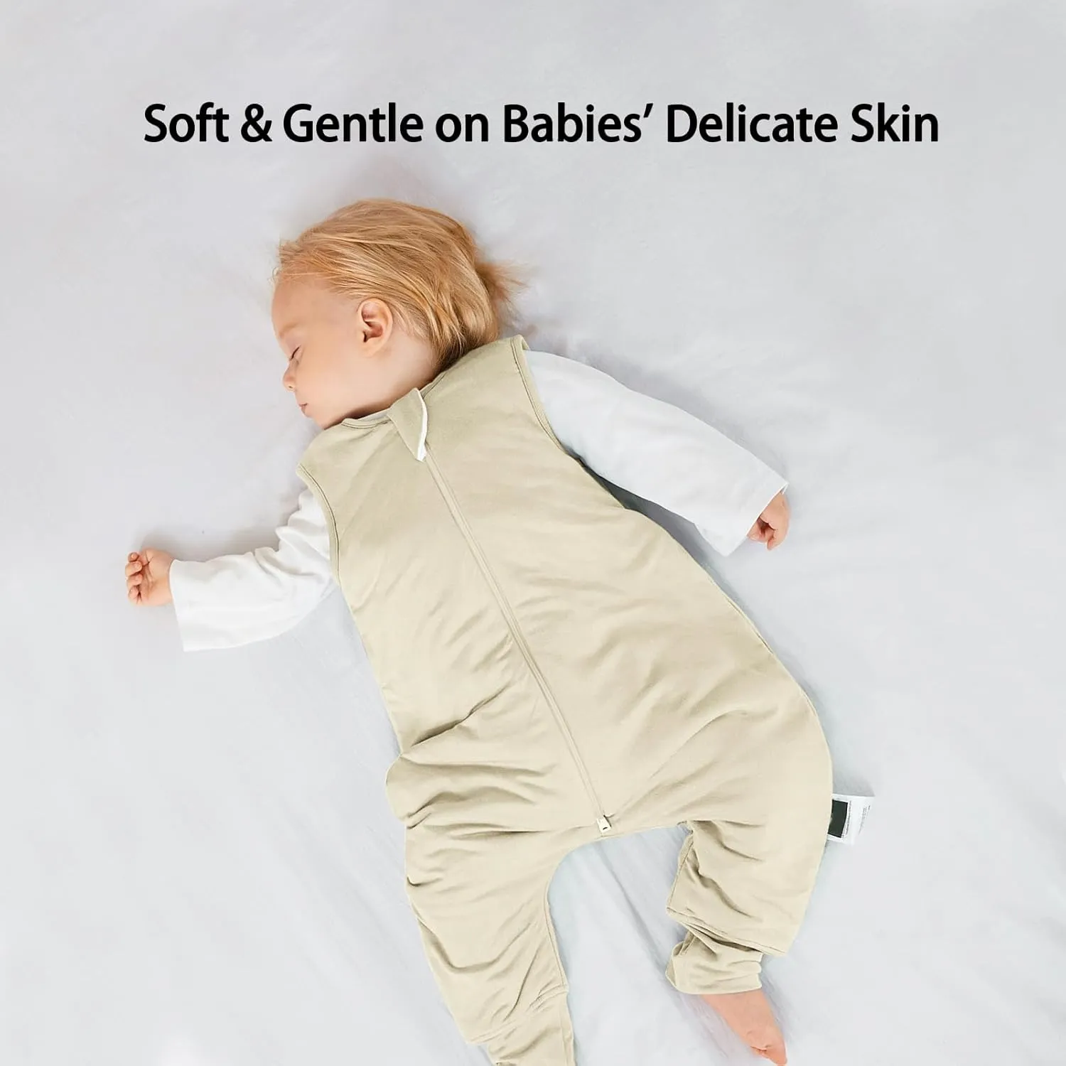 BubblePanda Toddler Sleep Sack with Feet 6-12 Months 100% Cotton Wearable Blanket with Legs Baby Sleep Bag Walker 1.0 Tog Soft Quilted 2-Way Zipper