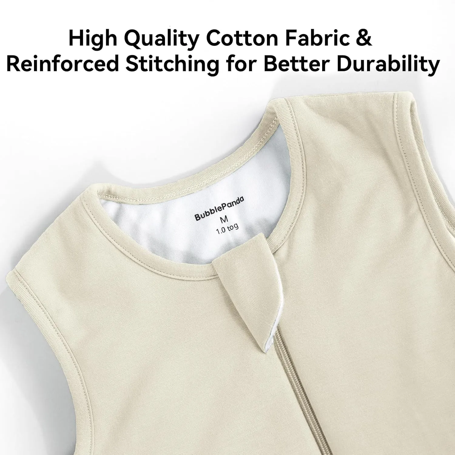 BubblePanda Toddler Sleep Sack with Feet 6-12 Months 100% Cotton Wearable Blanket with Legs Baby Sleep Bag Walker 1.0 Tog Soft Quilted 2-Way Zipper