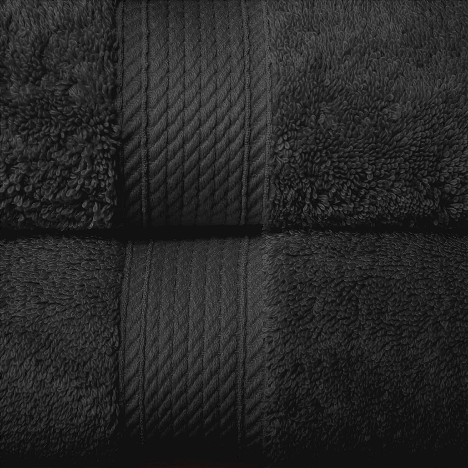 Buckingham Egyptian Cotton Solid 2-Piece Towel Set, Bath Towels, Black