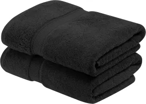Buckingham Egyptian Cotton Solid 2-Piece Towel Set, Bath Towels, Black