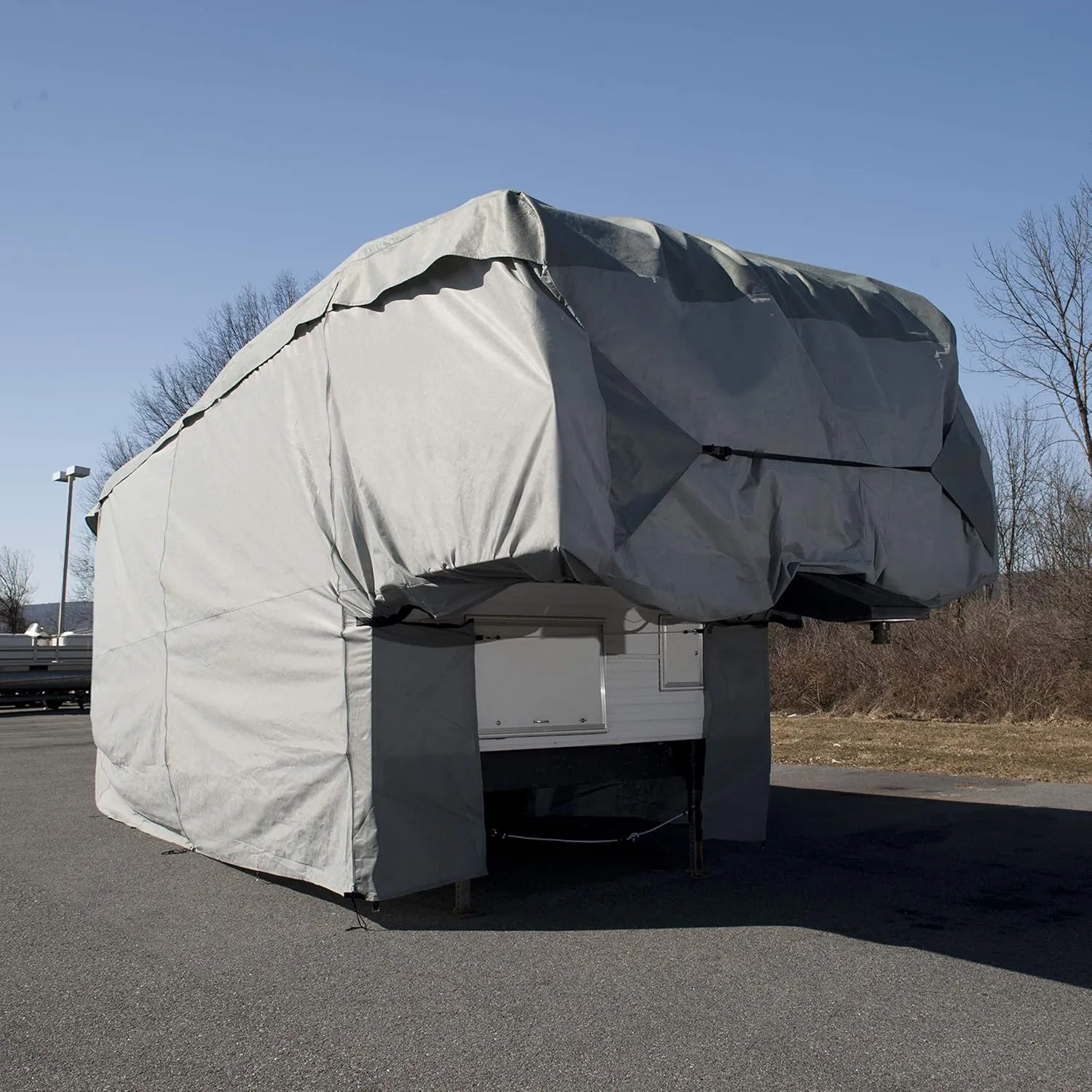 Budge Fifth Wheel RV Cover Fits Fifth Wheel RVs up to 26' Long (Gray, Polypropylene) (RVRB-41)