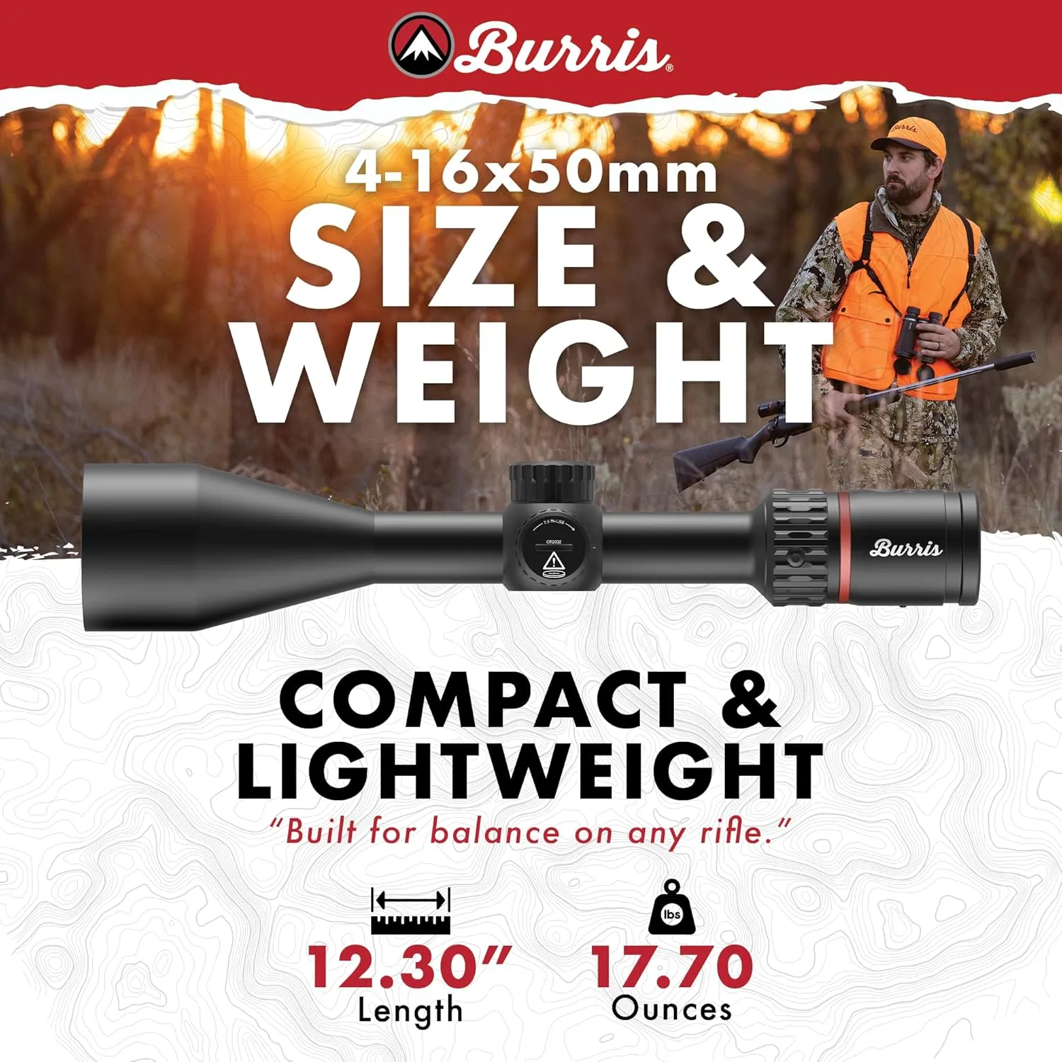 Burris Optics Fullfield 4-16x50mm Hunting RifleScopes, 1 inch Tube, Rear Focal Plane, Waterproof, Shockproof, Forever Warranty.
