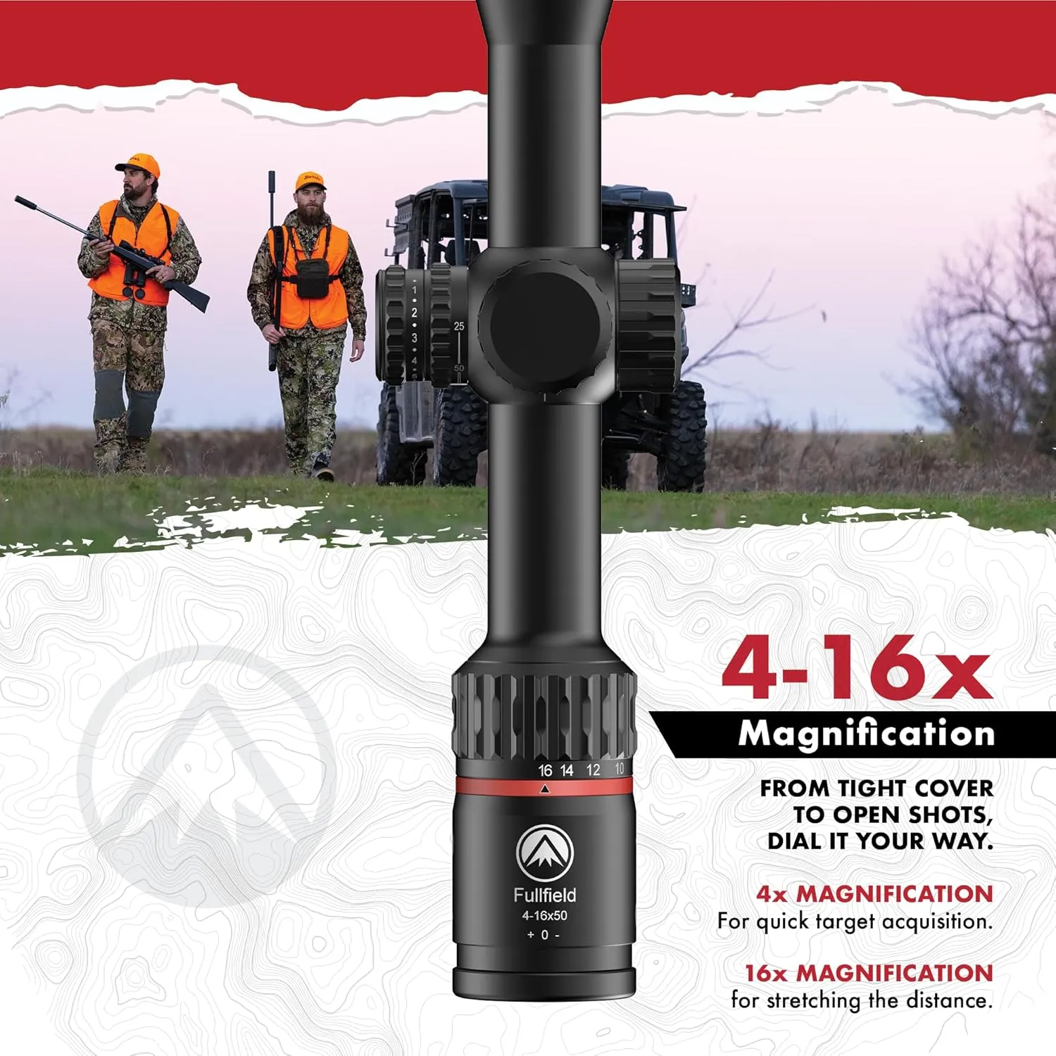 Burris Optics Fullfield 4-16x50mm Hunting RifleScopes, 1 inch Tube, Rear Focal Plane, Waterproof, Shockproof, Forever Warranty.