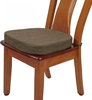 BUYUE Thickened 2.5" Friendly Woven Fabric Dining Chair Cushion, U-Shape High Density Foam Comfortable Chair Pad for Kitchen, Slip Resistant Indoor Seat Cushion (1 Piece, Brown)