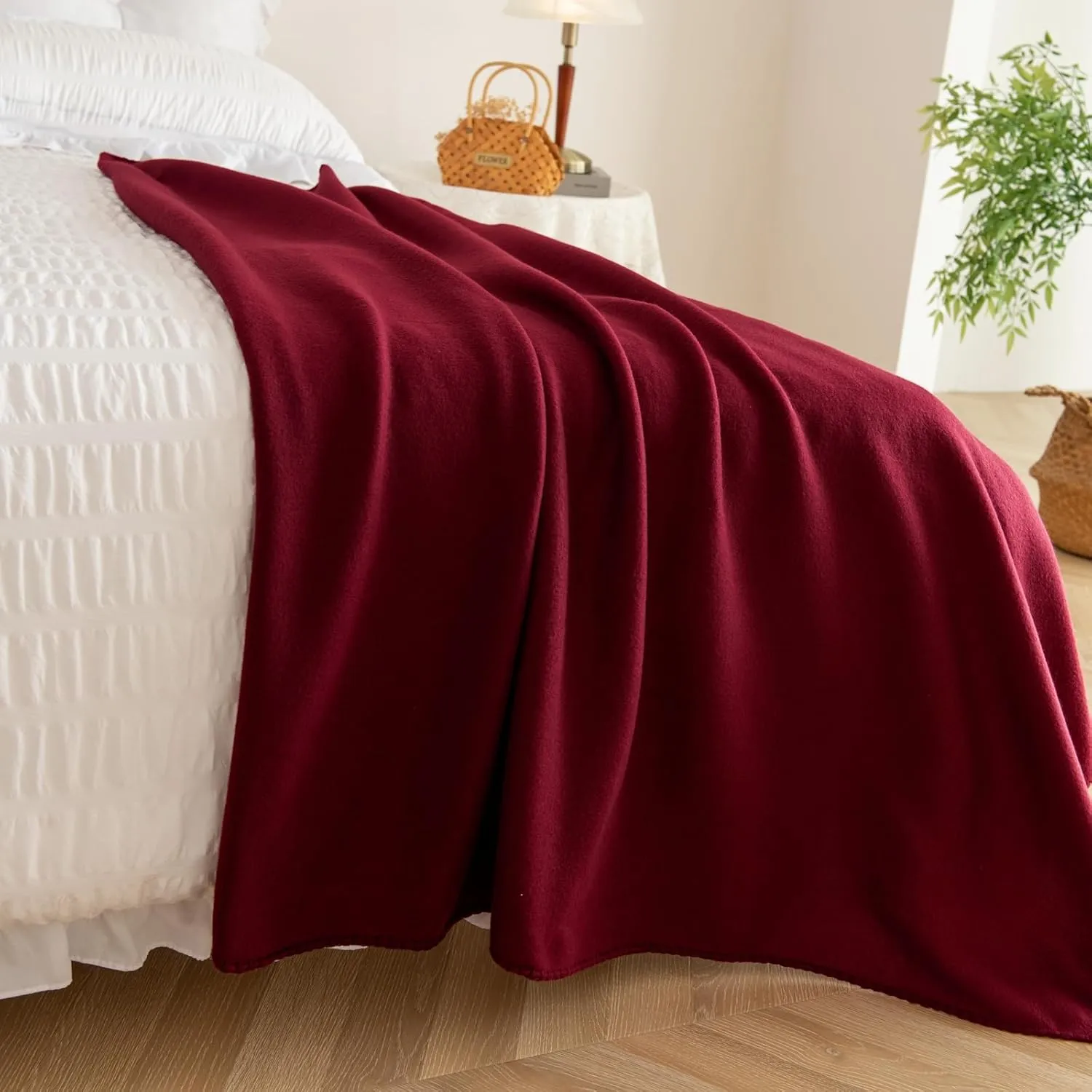 CAI TENG Blankets&Throws Fleece Throw Blanket Bulk Grey 50x60 inch Blanket for Couch Bed Kids Dorms Red Christmas Deco Blankets Soft Cozy Travel Blankets Lightweight Small Throws 15 Pack Burgundy