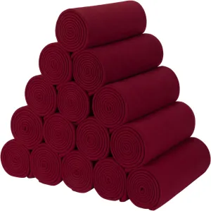 CAI TENG Blankets&Throws Fleece Throw Blanket Bulk Grey 50x60 inch Blanket for Couch Bed Kids Dorms Red Christmas Deco Blankets Soft Cozy Travel Blankets Lightweight Small Throws 15 Pack Burgundy
