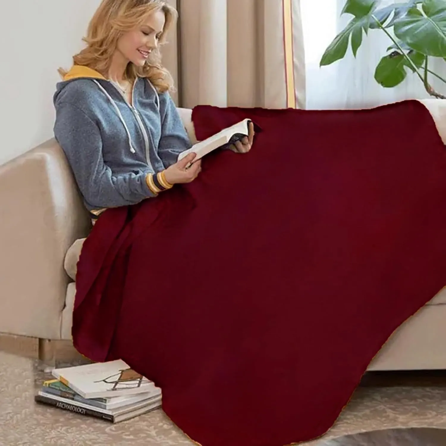 CAI TENG Blankets&Throws Fleece Throw Blanket Bulk Grey 50x60 inch Blanket for Couch Bed Kids Dorms Red Christmas Deco Blankets Soft Cozy Travel Blankets Lightweight Small Throws 15 Pack Burgundy