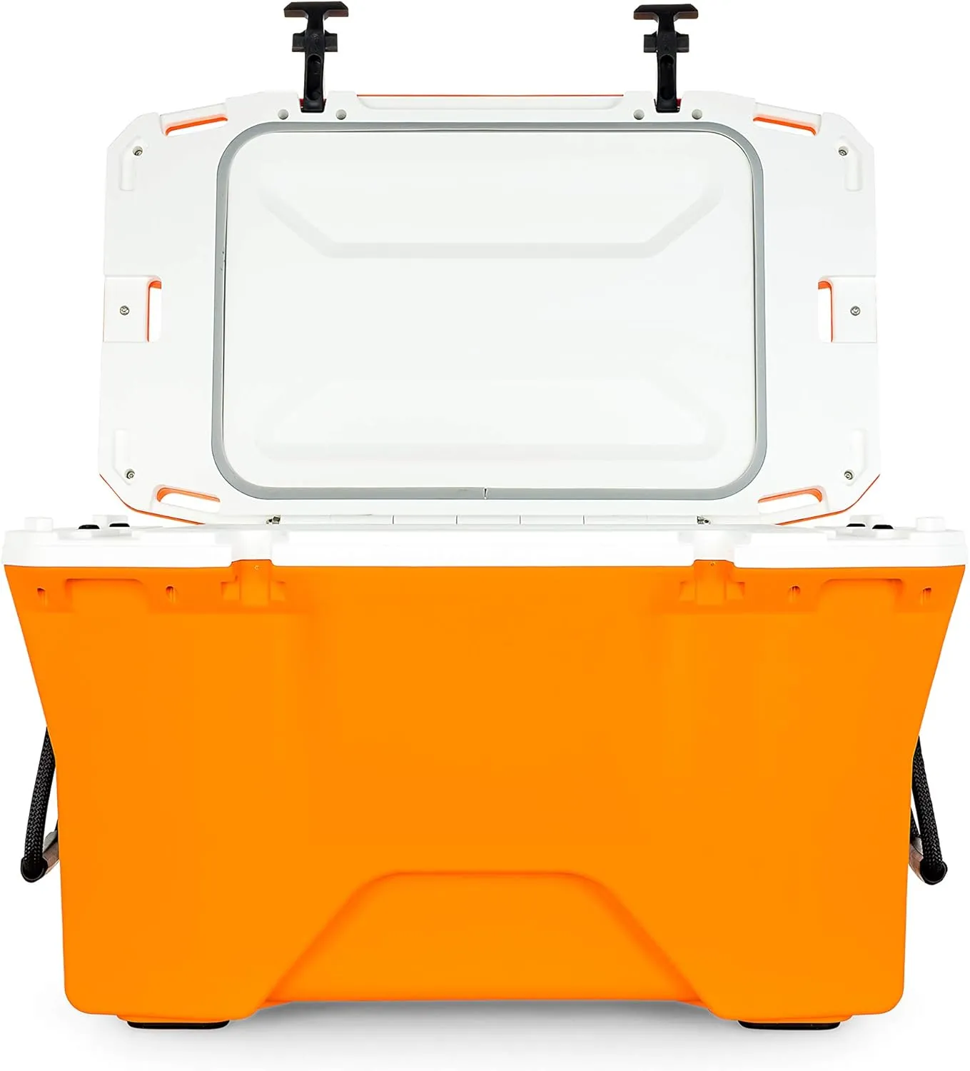 Camco Currituck Tangerine and White 30 Quart Cooler - Rugged Exterior Made for Camping, Hunting, Fishing and Tailgating - Comes with Cooler Basket (51757)