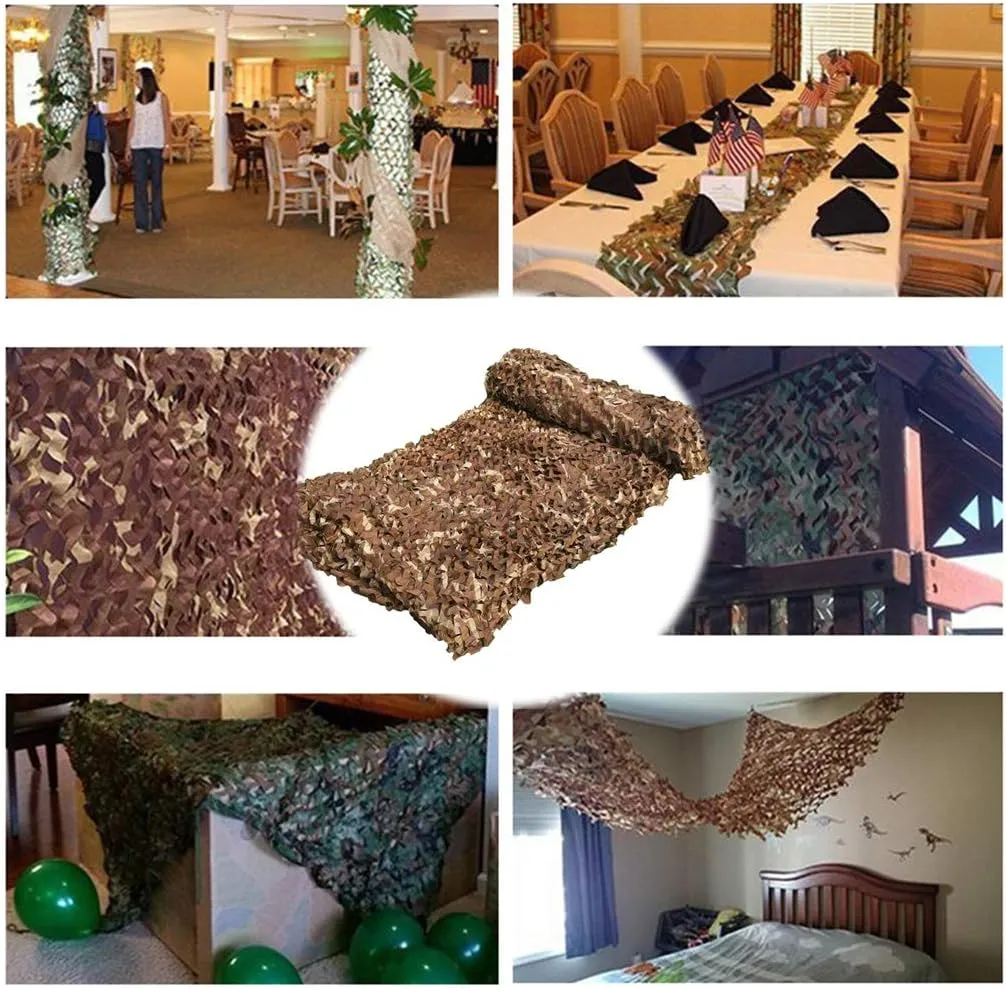 Camo Netting Military Sunscreen Nets UV Resistant Desert Camouflage Netting Woodland Camping Hunting Shooting Hide Children Party Decorations