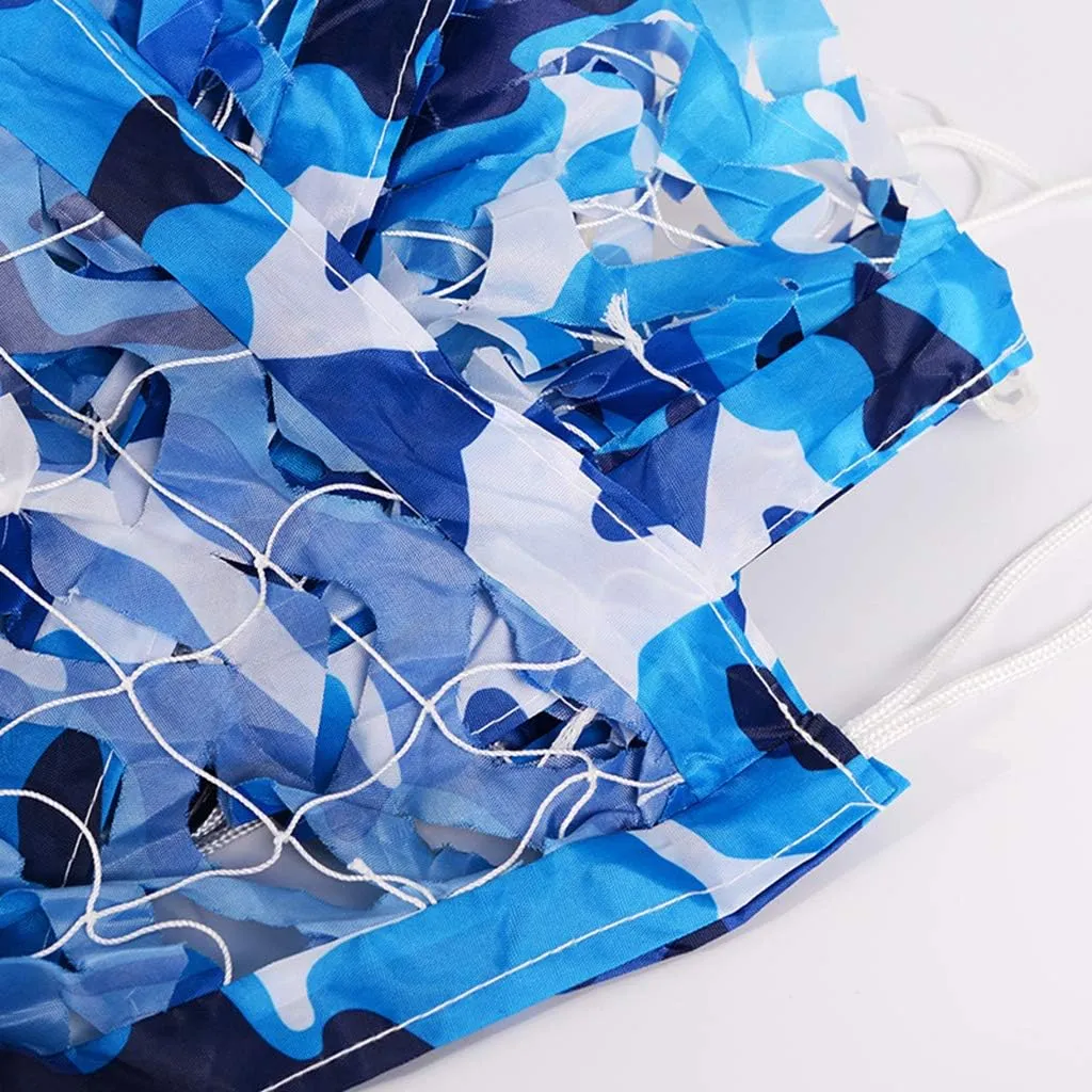 Camo Netting Military UV Resistant Shade Camouflage Net Sunscreen Nets for Wildlife Hunting, Photography, Car Sun Shade, Leisure Camping, Bars - Blue
