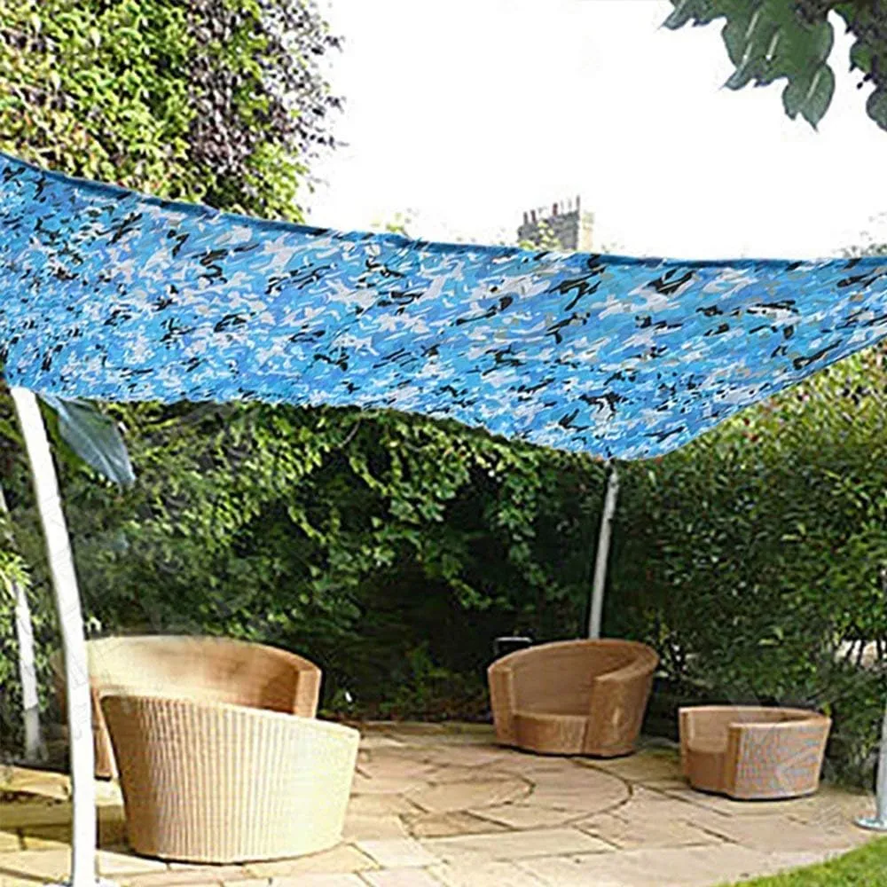 Camo Netting Military UV Resistant Shade Camouflage Net Sunscreen Nets for Wildlife Hunting, Photography, Car Sun Shade, Leisure Camping, Bars - Blue